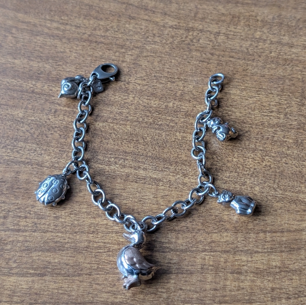 Sterling Italian charm bracelet 7in $30 or $25 w/offer